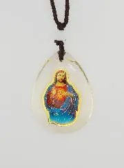 Hanger Druppel van Glas - Heilig Hart van Jezus - met Koord