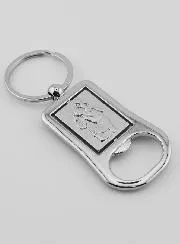 Sleutelhanger Flesopener Onze Lieve Vrouw van Lourdes Zilver