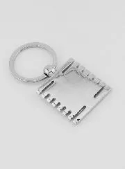 Sleutelhanger Onze Lieve Vrouw van Lourdes Zwart en Zilver - 3.5 cm
