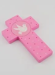 Kruis voor Kinderen Duif Roze 12 cm