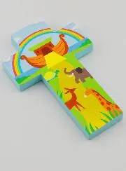 Kruis Hout voor Kind - De Ark van Noah 12 cm