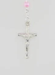 Rozenkrans Lourdes Parelmoer Roze met Slotje