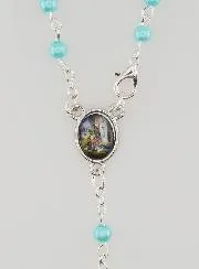 Rozenkrans Lourdes Parelmoer Blauw met Sluiting
