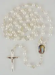 Rozenkrans Lourdes Parelmoer Wit met Sluiting