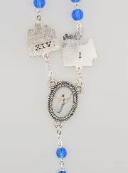 Rozenkrans Lourdes Kruisweg Kristallen Kralen Blauw