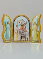 Drieluik Icoon Heilige Johannes Paulus II - 12 cm