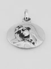 Hanger Maria Mater Dei met Sluier Echt Zilver - 18 mm