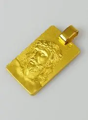 Hanger Jezus Christus met Doornenkroon Verguld - 25mm