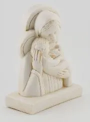Beeld Maria met Kind Jezus - Kleur Ivoor - 15 cm