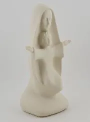 Modern Beeld Maria met Kindje Jezus - Porselein - 20 cm