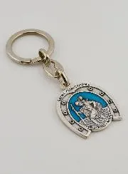 Sleutelhanger Heilige Christoffel - Hoefijzer - 3.5 cm