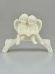 Beeld Kaarsenhouder Bescherm Engel van Albast - 18 cm
