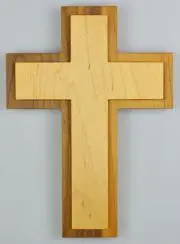 Kruis Hout Handgemaakt - Twee Kleuren -  - 25 cm