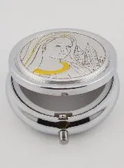 Pillendoosje Onze Lieve Vrouw van Medjugorje - Doosje en Deksel Zilver