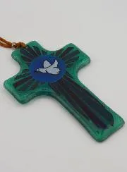 Kruis Vredes-duif van Glas - 12 cm