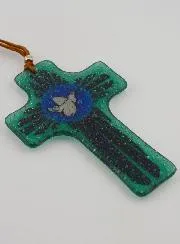 Kruis Vredes-duif van Glas - 12 cm