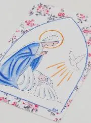 Doop-Kaart - Heilige Maria en Duif