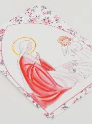 Doop Kaart Heilige Maria en Beschermengel - Rozen