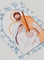 Kaart Doopsel - De Heilige Familie - Blauwe Rozen