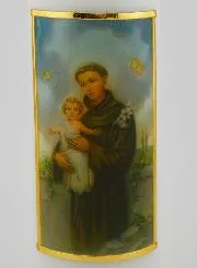 Christelijke Kaars Afbeelding St. Antonius van Padua - 15 cm