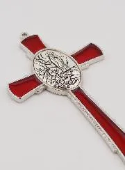Kruis Lourdes Rood 10 cm - Medaille Verschijning Maria van Lourdes