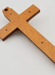 Kruisbeeld Hout met Verschijningen van Lourdes - Goudkleurig 12 cm