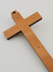 Kruisbeeld Hout met Verschijningen van Lourdes - Zilverkleurig 12 cm