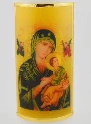 Religieuze Kaars Maria Altijd Durende Bijstand - 15 cm