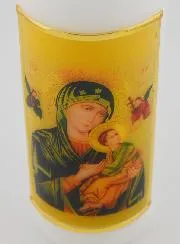 Religieuze Kaars Maria Altijd Durende Bijstand - 15 cm