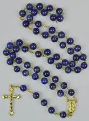 Rozenkrans Verguld en Echt Lapis Lazuli Kralen