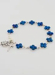 Armband Tientje Kruisen Parelmoer Blauw