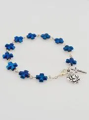 Armband Tientje Kruisen Parelmoer Blauw