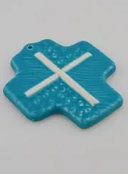 Keramiek Kruis Jezus Blauw