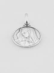 Medaille Heilige Maria met Sluier 925 Sterling Zilver