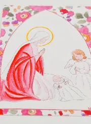 Doop Prentje - Heilige Maria en Beschermengel