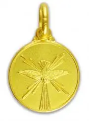 Doopmedaille Duif Heilige Geest Verguld - 14mm