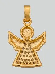 Hangertje Doopsel Beschermengel Verguld en Strass Diamanten - 15 mm.