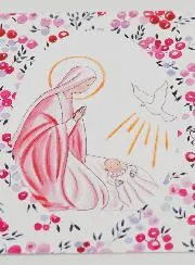 Doop Plaatje - Maagd Maria en Heilige Geest Duif