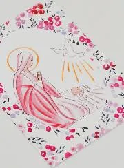 Doop Plaatje - Maagd Maria en Heilige Geest Duif