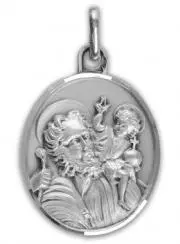 Doop Medaille Heilige Christoffel 925/000 Zilver - 25 mm