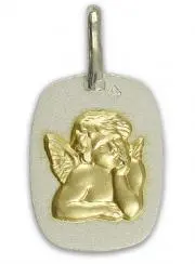 Doop Medaillon Beschermengel 18k Goud en Zilver