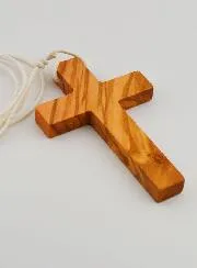 Kruis Eerste Communie Olijfhout met Wit Koord