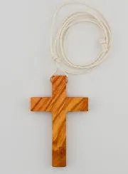 Kruis Eerste Communie Olijfhout met Wit Koord