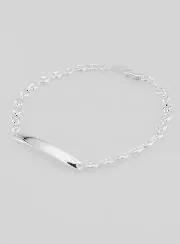 Zilveren Doop Armband - Koffieboon Schakel 4mm