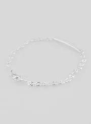 Zilveren Doop Armband - Koffieboon Schakel 4mm
