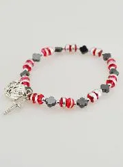 Armband Tientje Bloem Kralen Hematiet - Kruis
