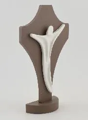 Kruis Modern van Keramiek en Hout