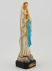 Polychroom Beeld Maria van Lourdes op Voetstuk - 15 cm
