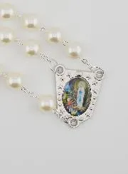 Lange Rozenkrans van Parelmoer Kralen 80 cm