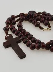Rozenkrans Hout Collier op Koord - 40 cm